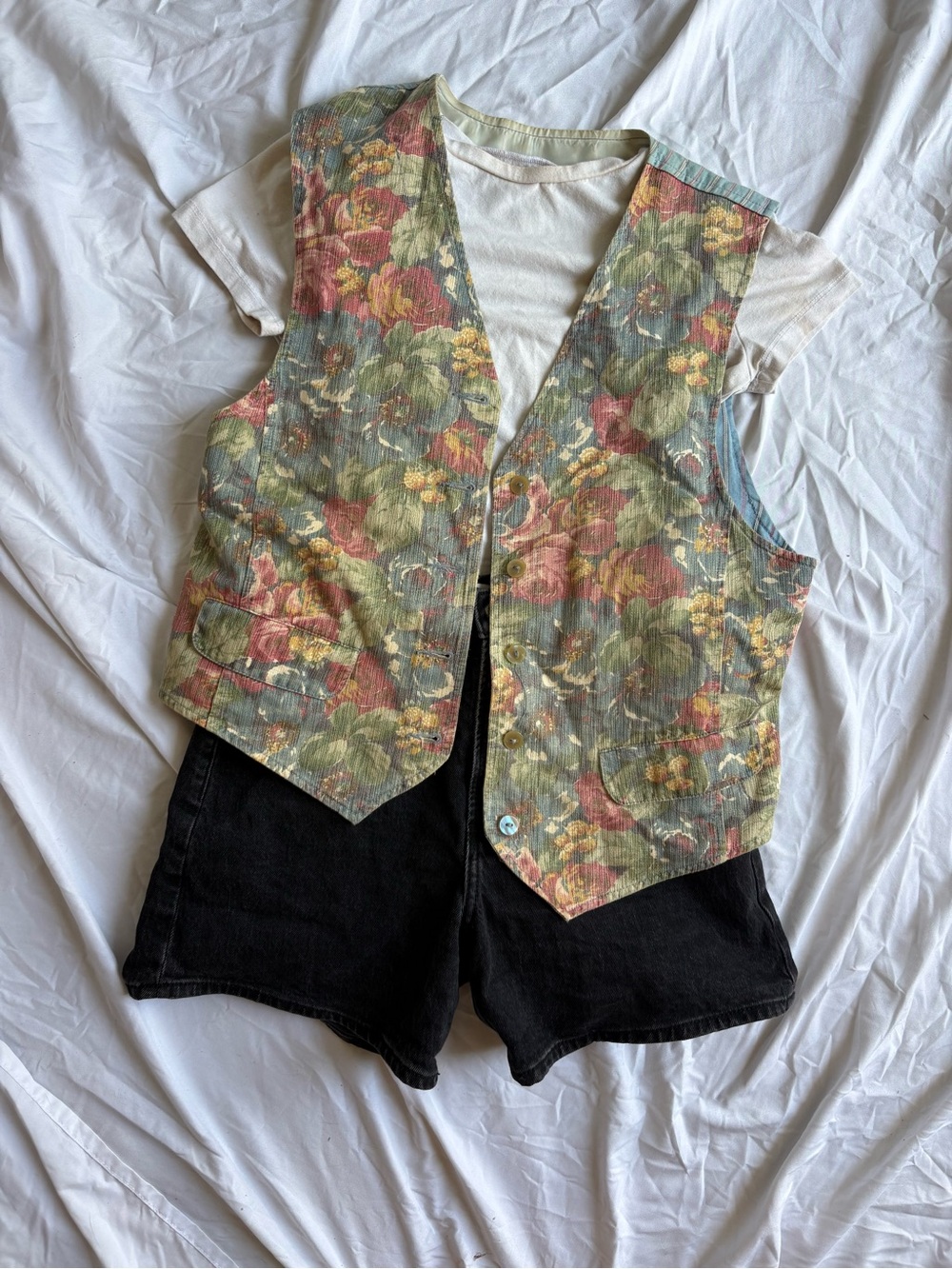 Vintage Floral Multi-Color adjustable Women’s Vest Top